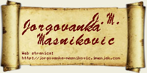 Jorgovanka Masniković vizit kartica